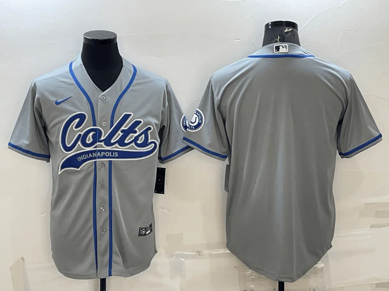 Baseball Jersey For Players-Men's Indianapolis Colts Blank Grey Cool Base Stitched Baseball Jersey