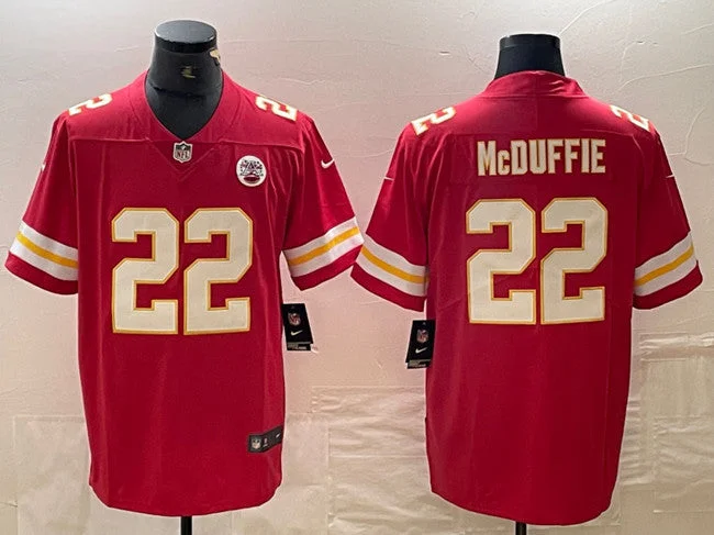 Football Jersey With Name And Number-Men's Kansas City Chiefs #22 Trent McDuffie Red Vapor Untouchable Limited Football Stitched Jersey