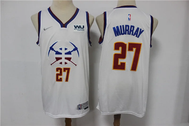 Basketball Jersey For Basketball Leagues-Nuggets 27 Jamal Murray White 2021 Earned Edition Swingman Basketball Jersey