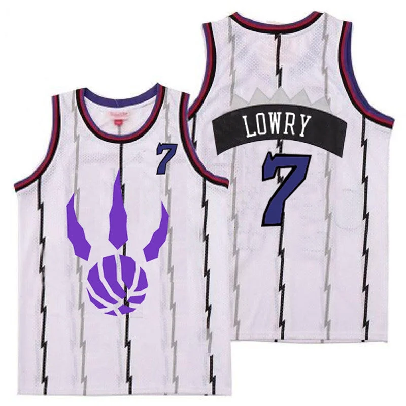 Basketball Jersey For Group Event Orders-Raptors 7 Kyle Lowry White Logo Retro Basketball Jersey