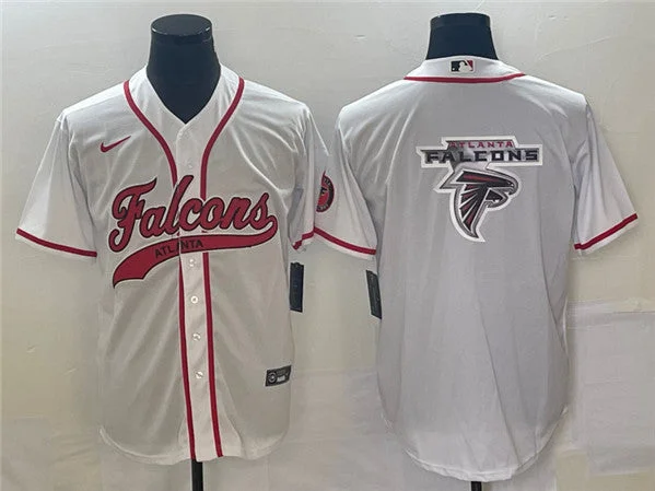 Baseball Jersey For Special Editions-Men's Atlanta Falcons White Team Big Logo With Patch Cool Base Stitched Baseball Jersey