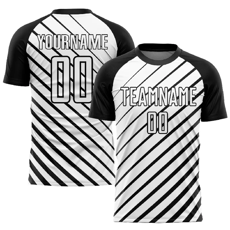 Football Jersey For Group Fundraising-Custom Black White Sublimation Soccer Uniform Jersey