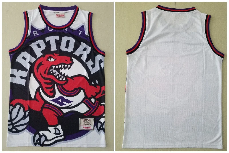 Basketball Jersey For Basketball Fans Merchandise-Raptors Big Face White Hardwood Classics Swingman Basketball Jersey