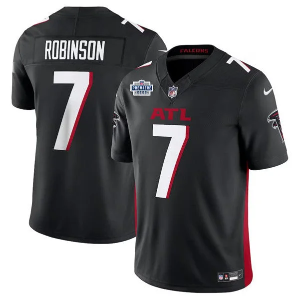 Football Jersey With Special Fan Designs-Men's Atlanta Falcons #7 Bijan Robinson Black 2023 F.U.S.E. Prem1ere Patch Vapor Untouchable Limited Football Stitched Jersey