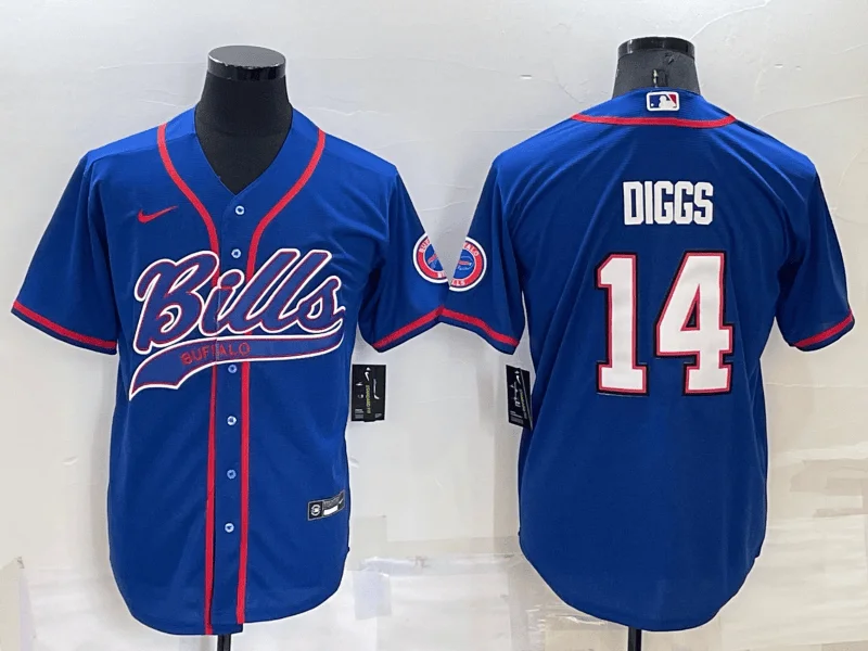 Baseball Jersey For Custom Team Gifts-Men's Buffalo Bills #14 Stefon Diggs Blue Stitched Cool Base Baseball Jersey