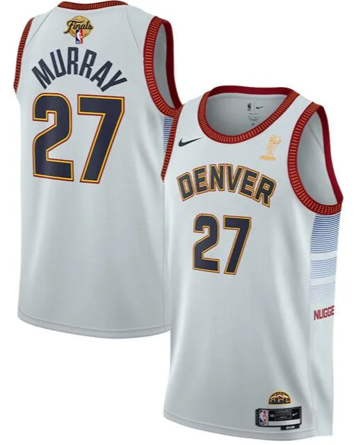 Basketball Jersey For Sports Merchandise-Nuggets 27 Jamal Murray White 2023 Finals Champions Swingman Basketball Jersey