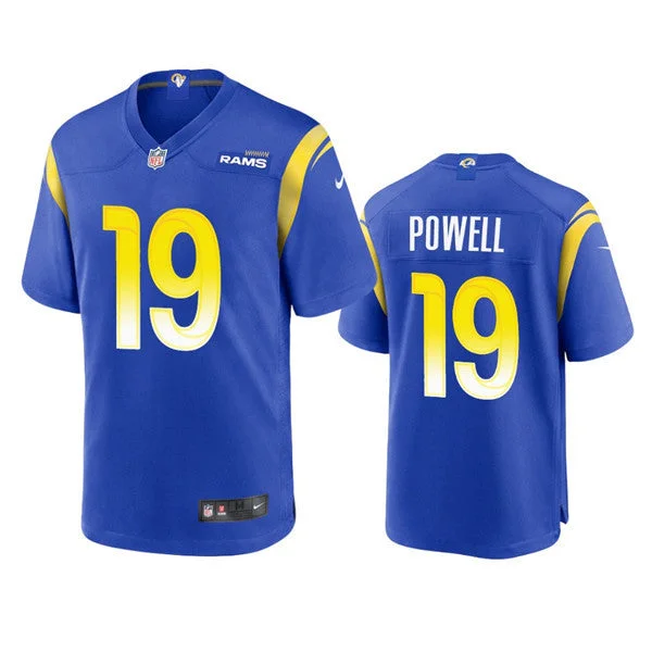 Football Jersey With Custom Embroidery Options-Men's Los Angeles Rams #19 Brandon Powell Royal Stitched Football Game Jersey