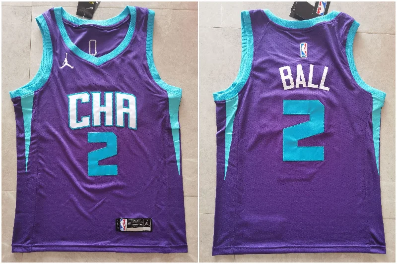 Basketball Jersey For Group Orders And Discounts-Hornets 2 LaMelo Ball Purple 2021 Swingman Basketball Jersey