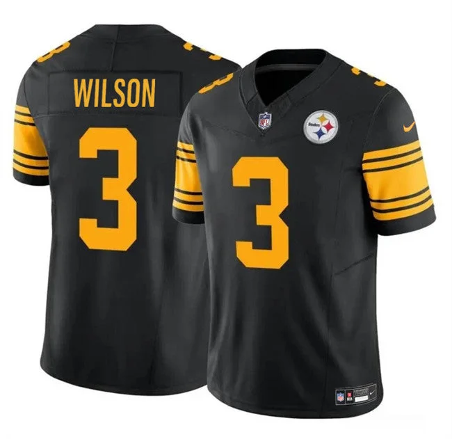 Football Jersey For Personalized Youth Apparel-Men's Pittsburgh Steelers #3 Russell Wilson Black 2024 F.U.S.E.Color Rush Limited Football Stitched Jersey