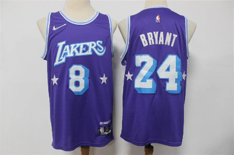 Basketball Jersey For Major League Supporters-Lakers 8 & 24 Kobe Bryant Purple Diamond 75th Anniversary City Edition Swingman Basketball Jersey