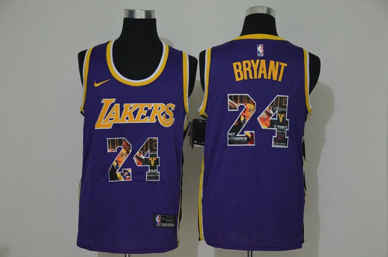 Basketball Jersey For Custom Team Gifts-Lakers 24 Kobe Bryant Purple Fashion Swingman Basketball Jersey