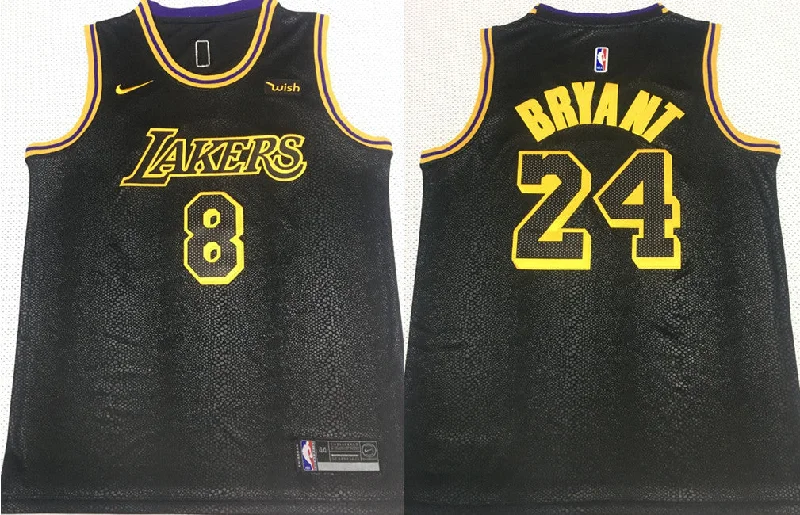 Basketball Jersey For Custom Fan Orders-Lakers 8 & 24 Kobe Bryant Black Mamba Swingman Basketball Jersey