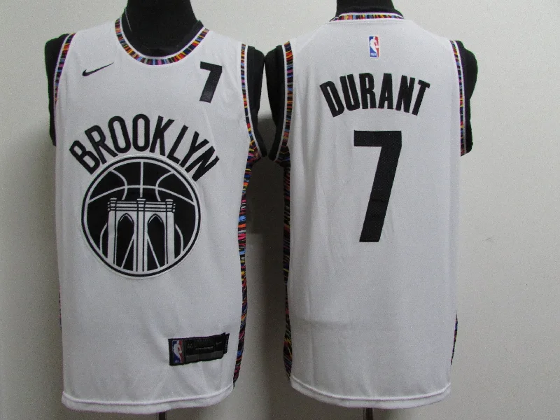 Basketball Jersey With Custom Player Names-Nets 7 Kevin Durant White 2020-2021 City Edition Swingman Basketball Jersey.jpeg