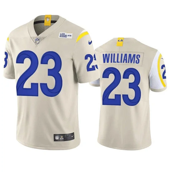 Football Jersey For Football Supporters-Men's Los Angeles Rams #23 Kyren Williams Bone Vapor Limited Football Stitched Jersey