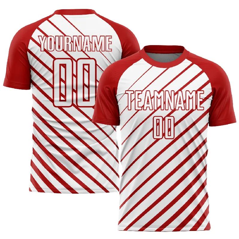 Football Jersey For College And University Teams-Custom Red White Sublimation Soccer Uniform Jersey