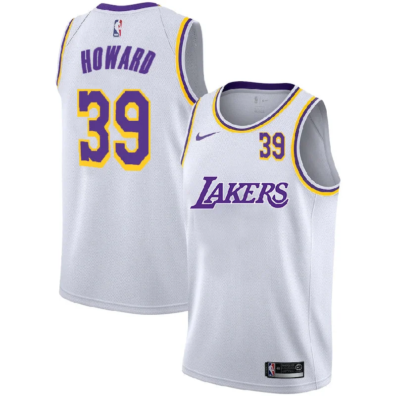 Basketball Jersey For Fan Events-Lakers 39 Dwight Howard White 2020-2021 New City Edition Swingman Basketball Jerseys