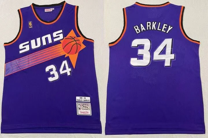 Basketball Jersey For Fundraisers-Suns 34 Charles Barkley Purple 1992-93 Hardwood Classics Basketball Jersey