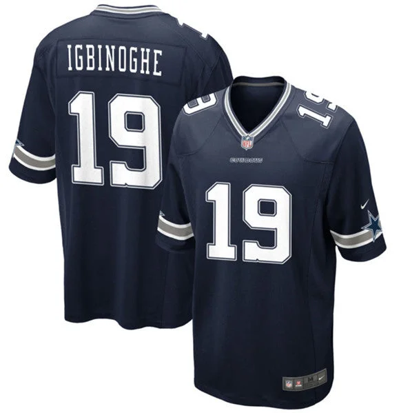 Football Jersey For Personalized Team Orders-Men's Dallas Cowboys #19 Noah Igbinoghene Navy Football Stitched Game Jersey