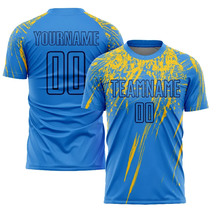 Football Jersey For Special Event Merchandise-Custom Powder Blue Yellow-Navy Sublimation Soccer Uniform Jersey