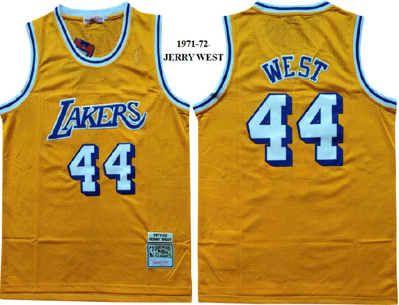 Basketball Jersey For Official League Orders-Lakers 44 Jerry West Yellow 1971-72 Hardwood Classics Basketball Jersey