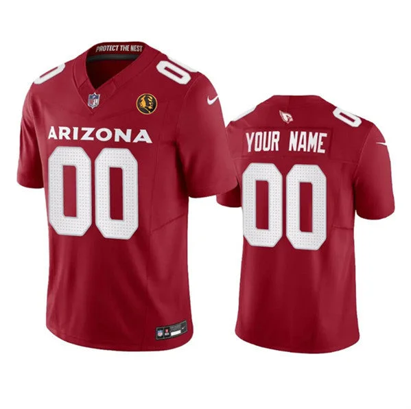 Football Jersey With Personalized Patches-Men's Arizona Cardinals Active Player Custom Red 2023 F.U.S.E. With John Madden Patch Vapor Limited Football Stitched Jersey