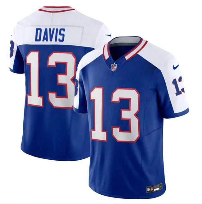 Football Jersey For Event Custom Fan Gear-Men's Buffalo Bills #13 Gabe Davis Blue/White 2023 F.U.S.E. Throwback Vapor Untouchable Limited Football Stitched Jersey