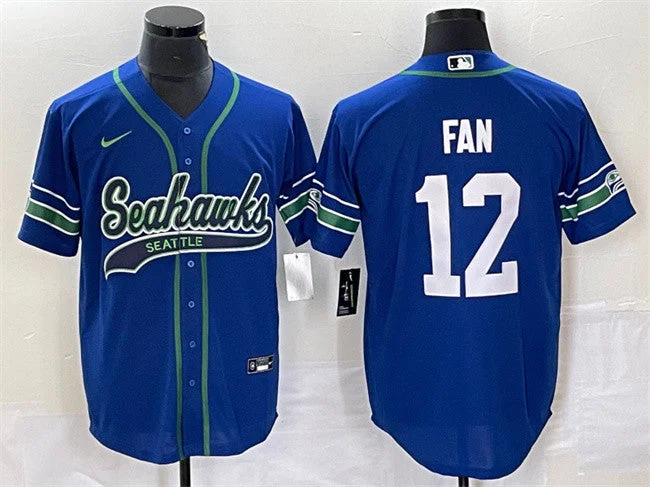 Baseball Jersey For Baseball Players And Fans-Men's Seattle Seahawks #12 Fan Royal Throwback Cool Base Stitched Baseball Jersey