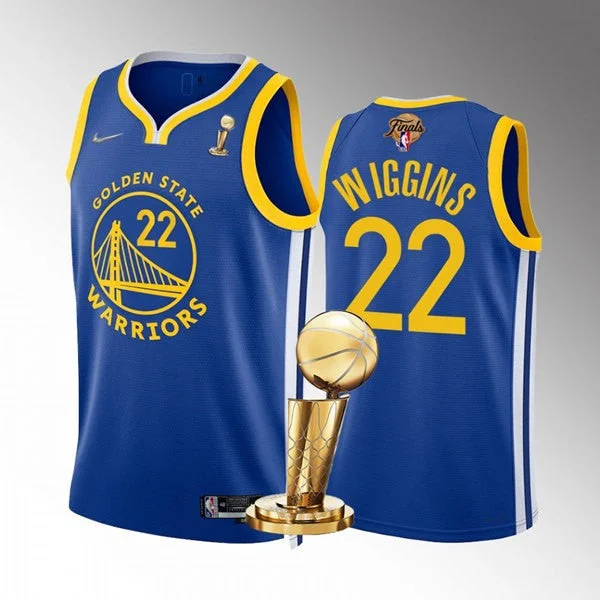 Basketball Jersey For Group Orders-Warriors 22 Andrew Wiggins Royal 2022 Finals Champions Swingman Basketball Jersey