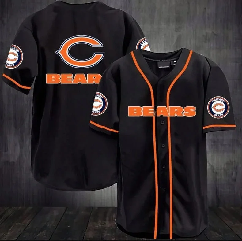 Baseball Jersey For Fan Custom Numbering-Men's Chicago Bears Baseball Jersey (Check description if you want Women or Youth size)