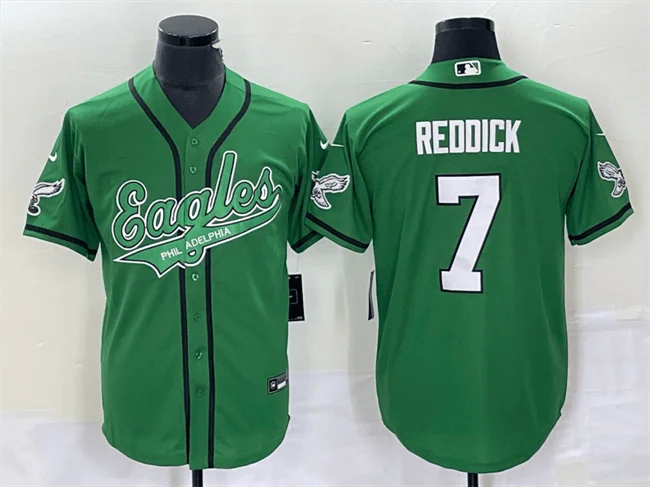 Baseball Jersey For Team Apparel-Men's Philadelphia Eagles #7 Haason Reddick Green Cool Base Stitched Baseball Jersey