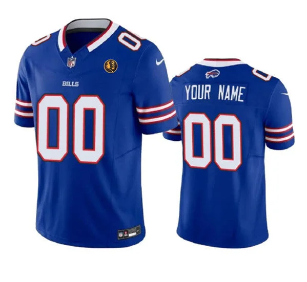 Football Jersey For Fan Event Customization-Men's Buffalo Bills Active Player Custom Blue 2023 F.U.S.E. With John Madden Patch Vapor Limited Football Stitched Jersey