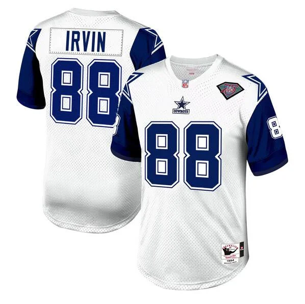 Football Jersey For Tournament Teams-Men's Dallas Cowboys #88 Michael Irvin White 1996 Mitchell & Ness Throwback Football Stitched Jersey