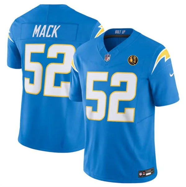 Football Jersey For Fundraising Campaigns-Men's Los Angeles Chargers #52 Khalil Mack Light Blue 2023 F.U.S.E. With John Madden Patch Vapor Limited Football Stitched Jersey