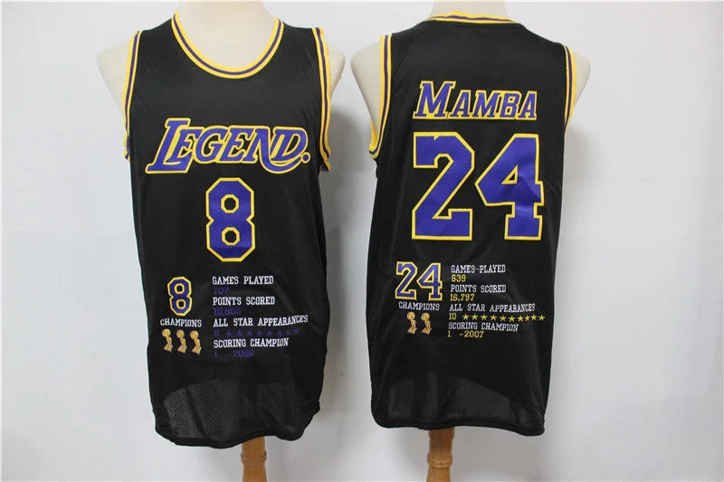 Basketball Jersey With Custom Text-Lakers 8 &24 Kobe Bryant Black Mamba Swingman Fashion Basketball Jersey