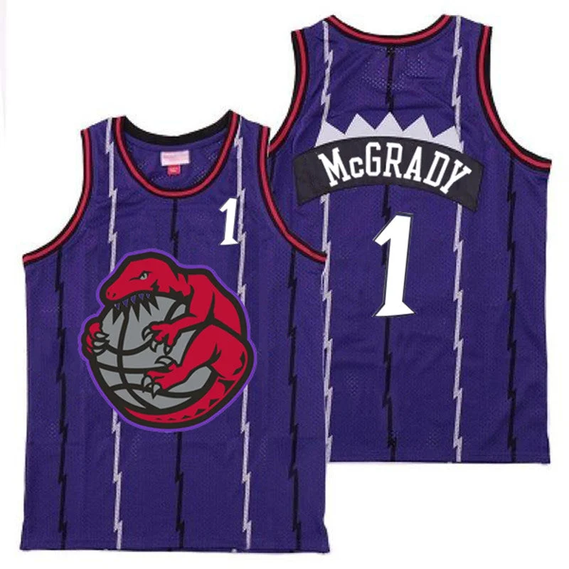 Basketball Jersey For Personalized Orders-Raptors 1 Tracy McGrady Purple Retro Basketball Jerseys