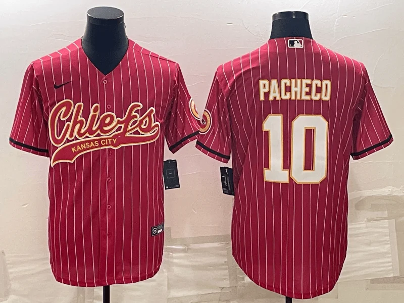 Baseball Jersey For Unique Fan Orders-Men's Kansas City Chiefs #10 Isiah Pacheco Red With Patch Cool Base Stitched Baseball Jersey