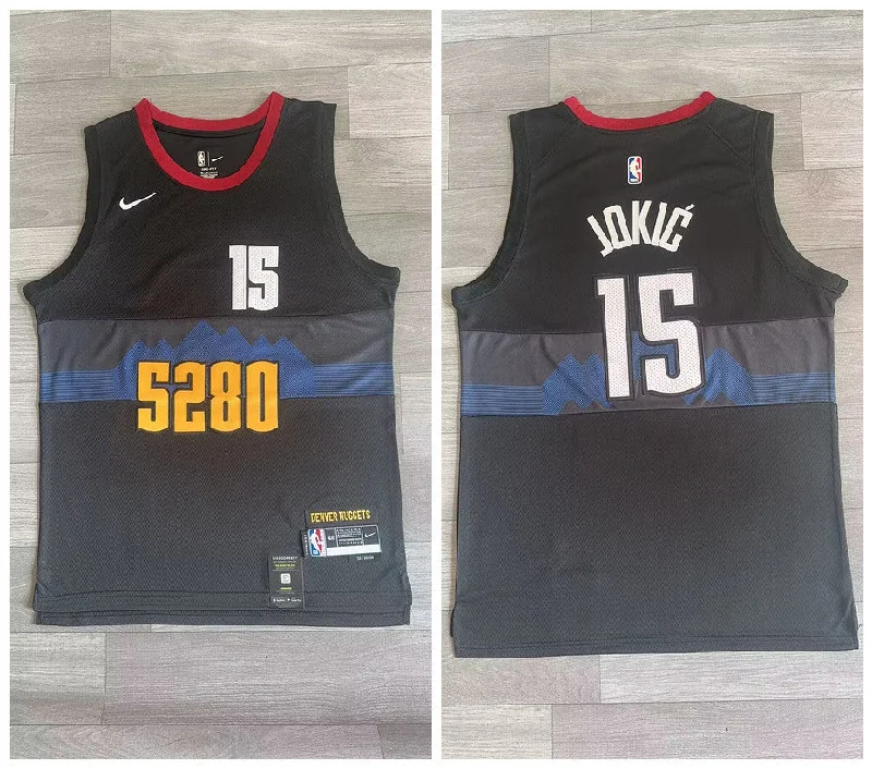 Basketball Jersey For Custom Orders-Nuggets 15 Nikola Jokic Black 2023-24 City Edition Swingman Basketball Jersey