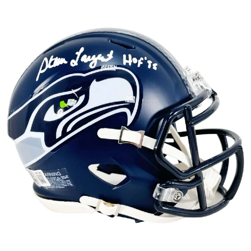 Rugby Helmet With Strong Impact Resistance-Steve Largent Signed HOF 95 Inscription Seattle Seahawks Speed Mini Football Helmet (Beckett)on