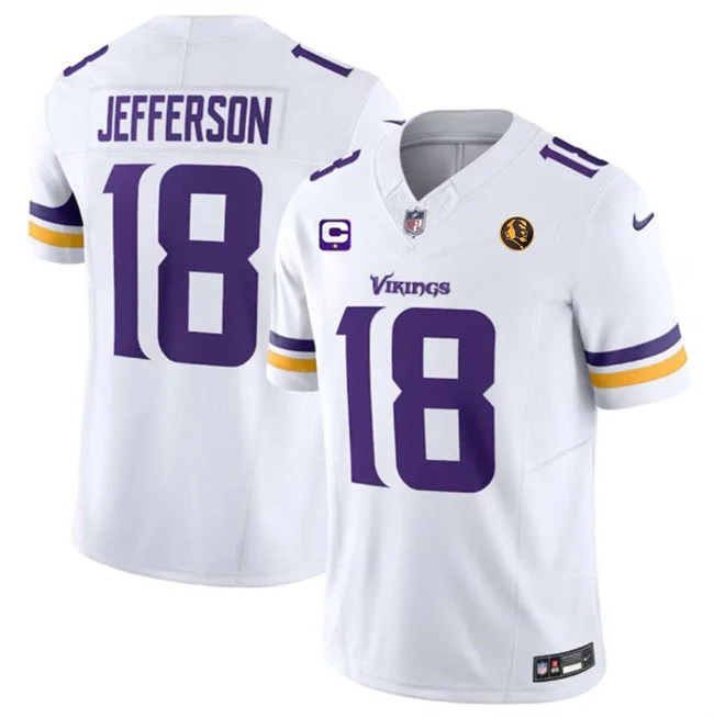 Football Jersey For Limited-Time Fan Products-Men's Minnesota Vikings #18 Justin Jefferson White 2023 F.U.S.E. With 1-star C Patch And John Madden Patch Vapor Limited Football Stitched Jersey