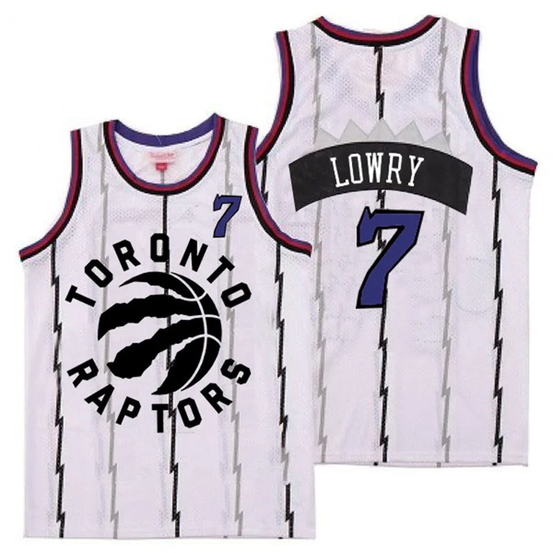 Basketball Jersey For Basketball Event Gear-Raptors 7 Kyle Lowry White Retro Basketball Jersey