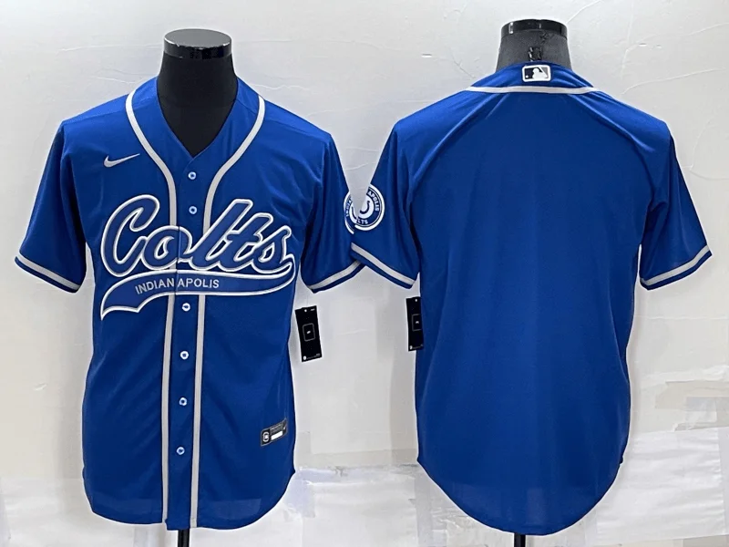 Baseball Jersey For Sports Club Teams-Men's Indianapolis Colts Blank Blue Stitched Cool Base Baseball Jersey