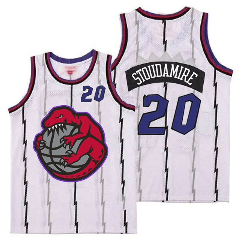 Basketball Jersey For Custom Print Orders-Raptors 20 Damon Stoudamire White Retro Basketball Jerseys