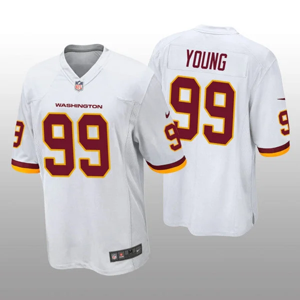 Football Jersey With Player And Team Numbers-Men's Washington Football Team White #99 Chase Young Vapor Untouchable Limited Stitched Jersey