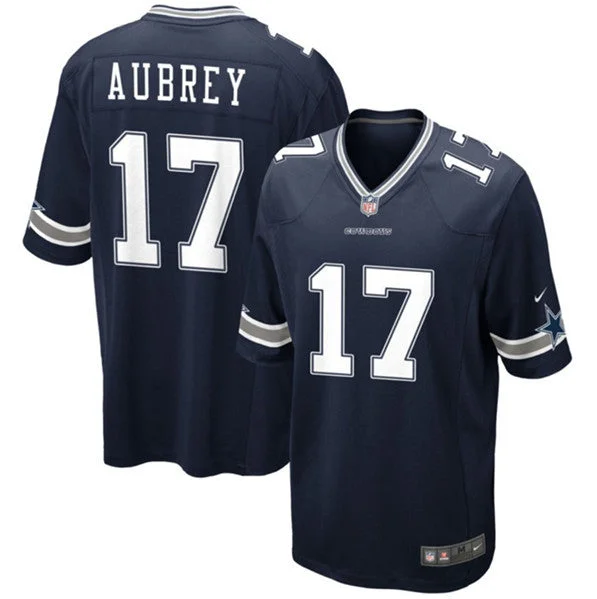 Football Jersey For Custom Team Outfits-Men's Dallas Cowboys #17 Brandon Aubrey Navy Stitched Football Game Jersey