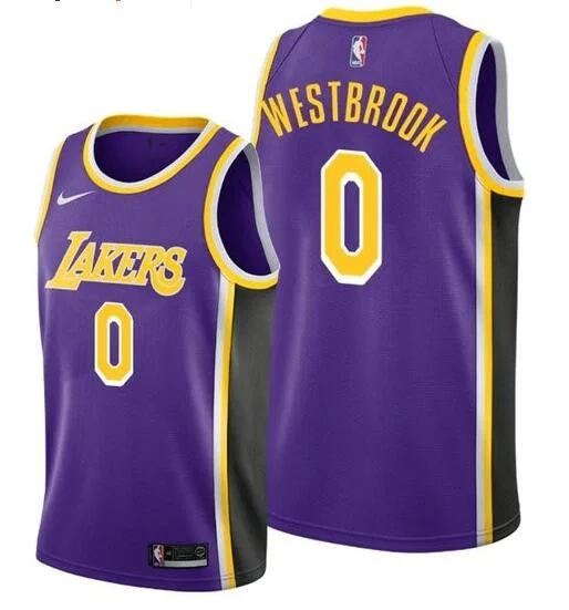 Basketball Jersey For Special Fan Gifts-Lakers 0 Russell Westbrook Purple Swingman Basketball Jersey