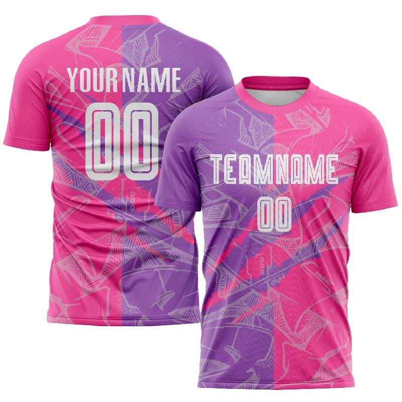 Football Jersey For Seasonal Fan Gifts-Custom Graffiti Pattern Medium Purple-Pink Scratch Sublimation Soccer Uniform Jersey