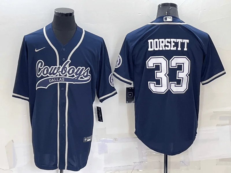 Baseball Jersey For Custom Orders-Men's Dallas Cowboys #33 Tony Dorsett Navy Blue Stitched Cool Base Baseball Jersey