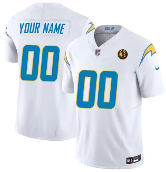 Football Jersey For Personalized Team Orders-Men's Los Angeles Chargers Active Player Custom White 2023 F.U.S.E. With John Madden Patch Vapor Limited Football Stitched Jersey