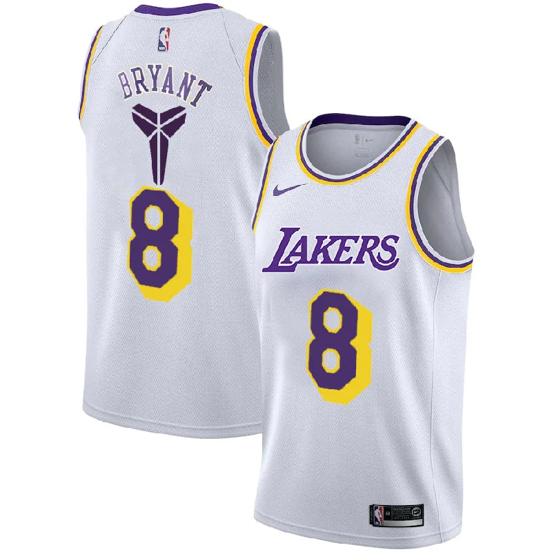 Basketball Jersey For Personalized Team Wear-Lakers 8 Kobe Bryant White Swingman Basketball Jersey