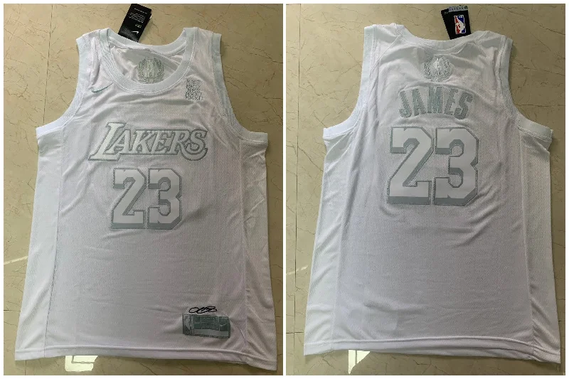 Basketball Jersey For Custom Fan Orders-Lakers 23 Lebron James White Swingman MVP Basketball Jersey